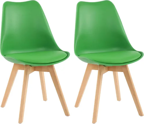 Vista 15 de LSSBOUGHT Sillas de comedor modernas de mediados de siglo con patas de Negro