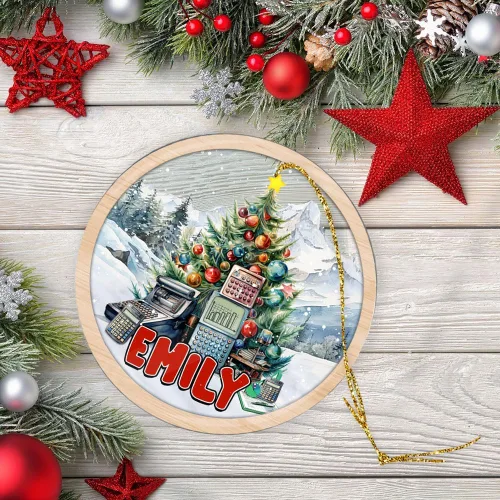 Vista 6 de Adorno personalizado de contador para hombres y mujeres, para colgar en el árbol, artículos de decoración de puerta del hogar, acrílico, 2.90 x 2.90