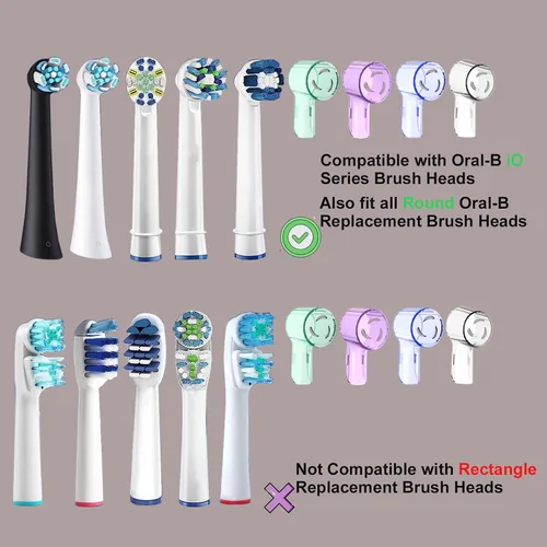 Vista 4 de ASYH 8 cabezales de cepillo de dientes a prueba de polvo – Compatible con Oral B iO Series Pro 1000, 1500, 5000, 7500 cabezal de cepillo de dientes