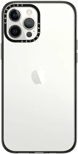 Vista 12 de CASETiFY Funda compacta para iPhone 12 [2 veces probada contra caídas de grado militar / protección contra caídas de 4 pies] - Negro transparente