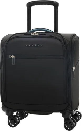 Vista 11 de Verage Equipaje de mano debajo del asiento de 14 pulgadas con ruedas giratorias y puerto de carga USB, maleta con ruedas para aerolíneas, bolsa Negro