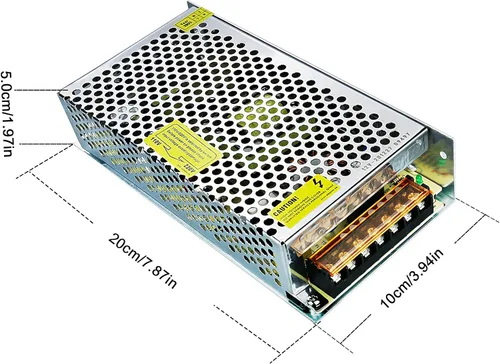 Vista 3 de JOYLIT AC 110-240V a DC 12V 20A Fuente de alimentación 240W