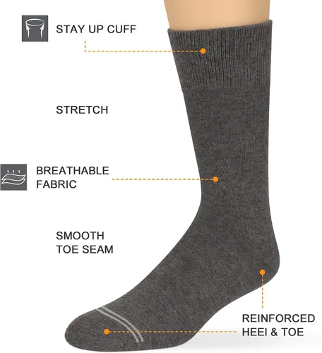 Vista 9 de KM Legend mens Dress Socks Classic Fine Lightweight for Formal and Casual Wear (5 Pair Pack)