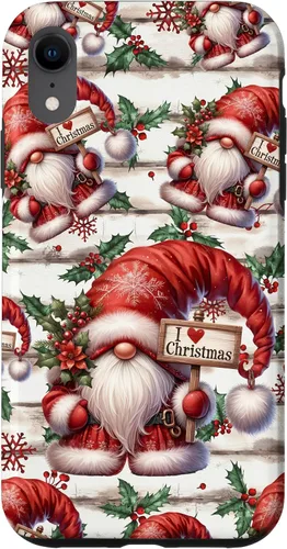 Vista 25 de iPhone 16 Love Christmas Gnomo Shabby Chic Decoración para mujer Bonita funda de Navidad