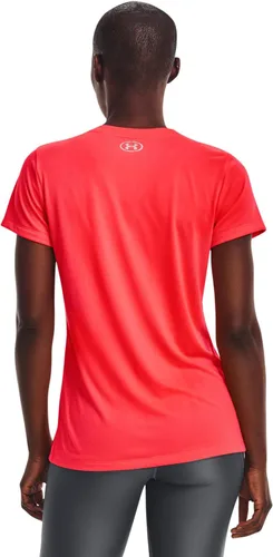 Vista 3 de Under Armour - Camiseta Tech de manga corta y cuello en V para mujer, color sólido