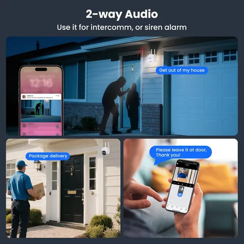 Vista 6 de XMARTO 10X Zoom Mesh WiFi6 PTZ Sistema de cámara de seguridad de seguimiento AI, paquete de lente dual de 8 cámaras 2K, NVR expandible de 10 canales