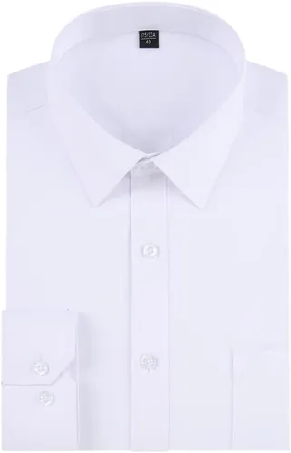 Vista 3 de Camisas de vestir de manga larga para hombre, camisa casual de ajuste regular con botones y bolsillos