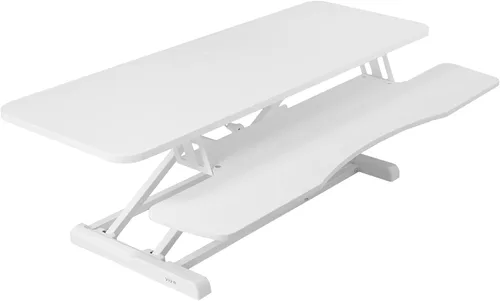 Vista 25 de VIVO Convertidor de escritorio de 26 pulgadas, Serie K, elevador ajustable de sentado a parado, estación de trabajo para dos monitores y laptop