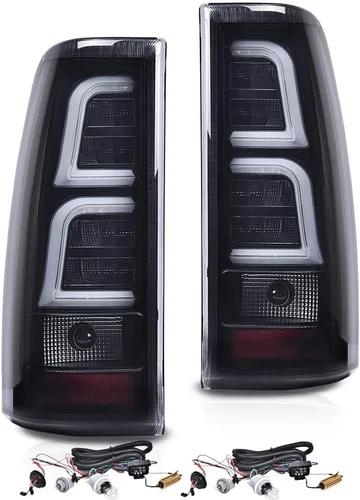 Vista 10 de PIT66 Luces traseras compatibles con Chevy Silverado 1500 2500 HD 2016-2019, compatibles con GMC Sierra 3500 HD 2016-2019, lámparas de freno