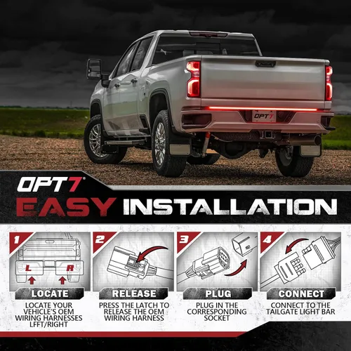 Vista 6 de OPT7 Enchufe fácil para barra de luz de portón trasero para Chevy Silverado/GMC Sierra 1500 2019-2021 (NO compatible con modelos 2022+)