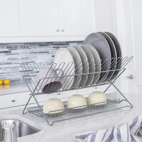 Vista 3 de Mejor Houseware3489.5plegable Dish Rack, color plateado metálico