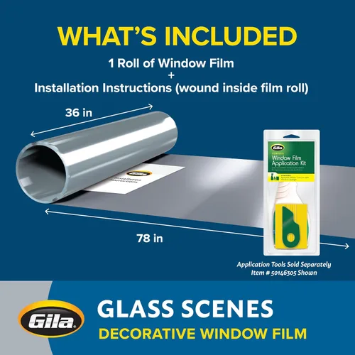 Vista 8 de Gila® Glass Scenes - Película decorativa de otoño para ventana, de adherencia estática, 3 pies x 6.5 pies (36 pulgadas x 78 pulgadas)