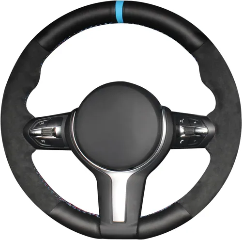 Vista 10 de MEWANT - Funda para volante de automóvil cosida a mano de Athsuede para BMW F87 M2 F80 M3 F82 M4 M5 F12 F13 M6 F85 X2 X5 M F86 X6 M F33 F30 M