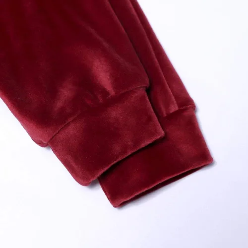 Vista 4 de MYGBCPJS Conjunto de sudadera de terciopelo para niña pequeña de 2 piezas Rosado