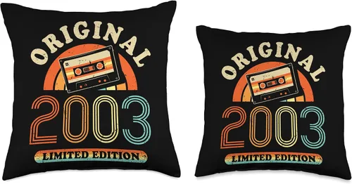 Vista 3 de Retro Limited Edition 2003 Cassette Tape 23rd Birthday Throw Pillow