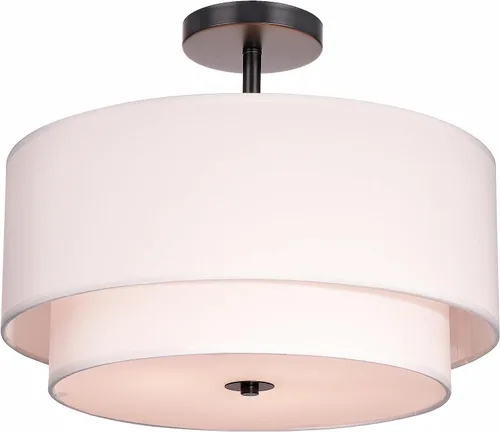 Vista 10 de FRIDEKO HOME Lámpara de techo semiempotrada de 3 luces, moderna, cerca del techo, con 2 capas de tela, para dormitorio, sala de estar, cocina