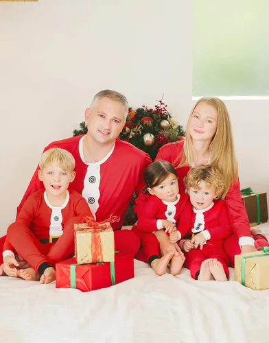 Vista 21 de VAENAIT BABY Infant Toddler Kids Adult Couple Family Matching Women Men Christmas Pjs Xmas Holiday Buffalo Plaid Pajama Set