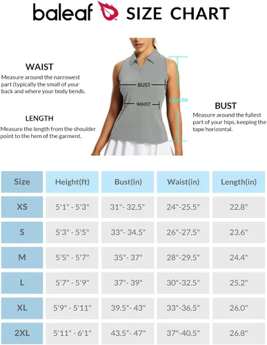Vista 6 de BALEAF Camisetas de golf sin mangas para mujer, polo de espalda cruzada, con cuello UPF 50+, secado rápido