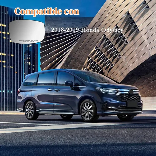 Vista 2 de Espejo lateral del pasajero de repuesto para Honda Odyssey 2018 2019, retrovisor lateral derecho exterior de cristal, con placa de respaldo