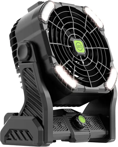 Vista 8 de Ventilador alimentado por batería, ventilador sin frío de 20000 mAh, ventilador recargable portátil, ventilador de campamento de rotación de 270°