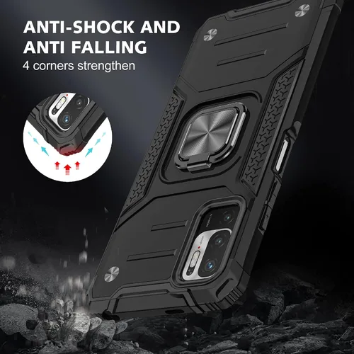Vista 6 de Asuwish Funda de teléfono para Xiaomi Redmi Note 10 5G con cubierta protectora de pantalla de vidrio templado y accesorios para celda Soporte