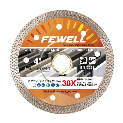 Vista 13 de FEWELL Hoja fina estupenda de la teja del diamante de la porcelana de 4 pulgadas 3 unids/lote para cortar azulejos de porcelana de cerámica