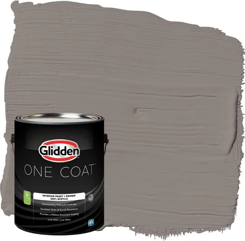 Vista 70 de Glidden Pintura Interior + Imprimación: Gris/Plata Antigua, Una Capa, Satinado, 1 Galón