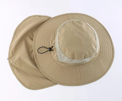 Vista 3 de Home Prefer Sombrero de malla para exteriores UPF50+ Sombrero de pesca de ala ancha con solapa para el cuello