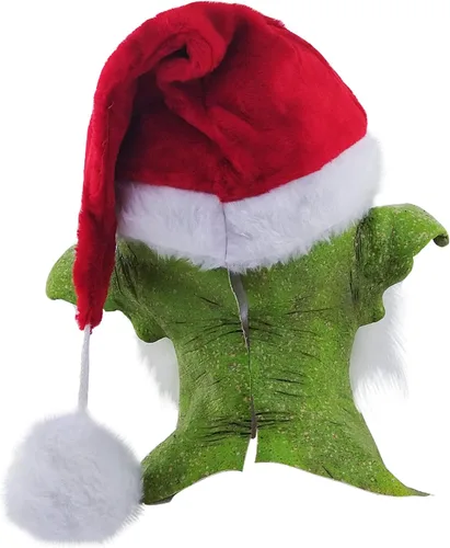 Vista 6 de Ghoulish Productions Máscara de látex de Navidad de horror de Santa verde, Verde