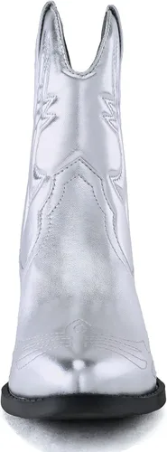 Vista 3 de Soda RIGGING Botas de tacón bajo con puntada occidental para mujer