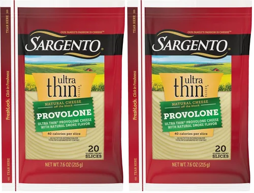 Vista 12 de Sargento Ultra Thin Provolone con queso en rodajas sabor humo, 20 rebanadas