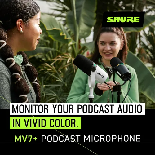 Vista 11 de Shure MV7+ - Micrófono dinámico para podcast con soporte, certificado OBS, audio mejorado, panel LED, salidas USB-C y XLR, modo de nivel automático