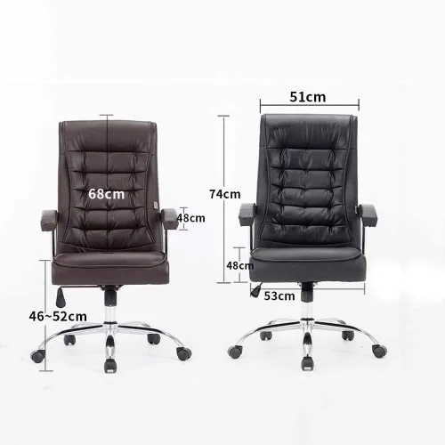 Vista 2 de Silla ergonómica comercial con silla de computadora de estudio de conferencias, silla de oficina de masaje reclinable cómoda y larga sentada (D)