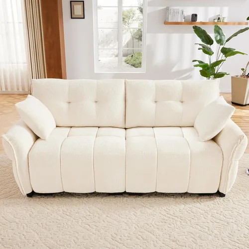 Vista 12 de Leyu&Hafort Sofá modular seccional, sofá modular Cloud con asiento profundo, moderno sofá modular con otomana móvil, sofá de felpilla con almohadas