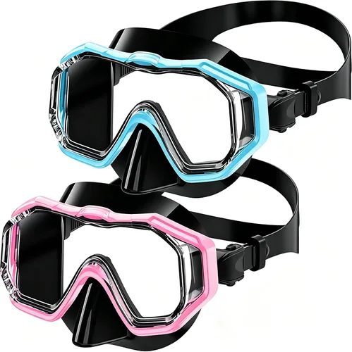 Vista 19 de Kids Swim Goggles 4‑16, 3‑Window Shatter‑Resistant Anti‑Fog, 180‑Degree Panoramic View with Nose Cover