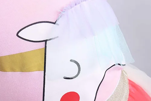 Vista 4 de JerrisApparel Disfraz de unicornio para niñas de fiesta de cumpleaños conjunto de falda tutú arco iris