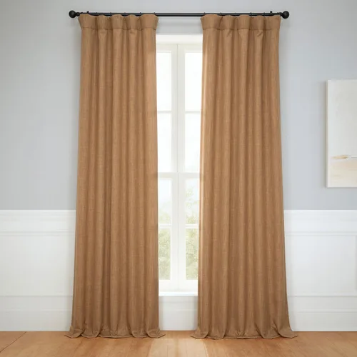 Vista 89 de HPD Half Price Drapes - Cortinas de lino sintético para sala de estar (2 paneles) - 100 pulgadas de ancho x 84 pulgadas de largo - Cortinas