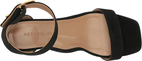 Vista 5 de Aerosoles Sandalia de tacón elegante para mujer, Gamuza negra