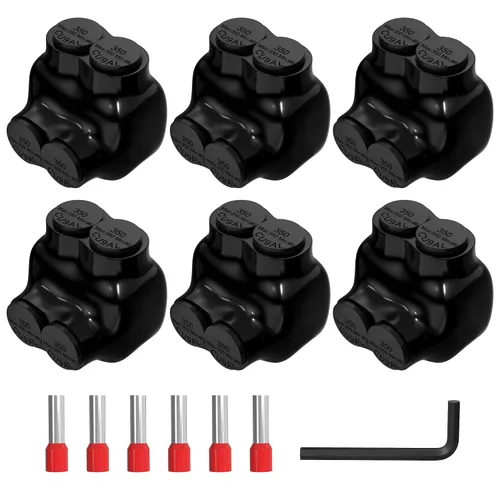 Vista 9 de Joinfworld Conector de Derivación Múltiple Aislado de 2 Puertos 1/0-14 AWG Conectores de Cable de Aluminio a Cobre Conectores de Cable Eléctrico