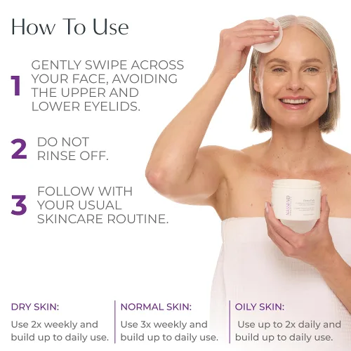 Vista 5 de NassifMD - Almohadillas de desintoxicación facial, almohadillas de ácido glicólico, tónico de hamamelis, almohadillas exfoliantes faciales toallitas