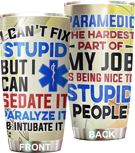 Vista 11 de Regalos EMT para Mujeres - Taza de Acero Inoxidable 20oz, Regalos de Apreciación de la Semana Feliz EMS al Por Mayor para Hombres, Accesorios
