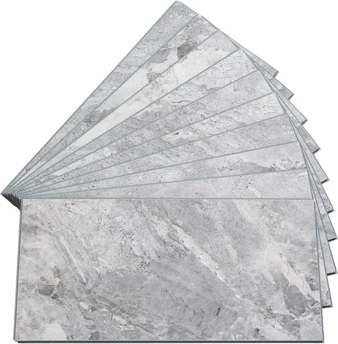 Vista 29 de Palisade Azulejos de vinilo entrelazados impermeables para pared/salpicadero para cocina o baño en mármol español (muestra de 4.5x11 pulgadas)