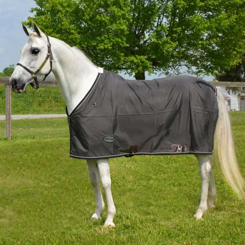 Vista 3 de Country Pride Sábana estable de nailon 420D con parte delantera cerrada, correas ajustables para el vientre y las patas traseras, dardos de cadera