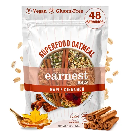 Vista 11 de Earnest Eats Superfood Avena – Arándanos Chia Canela – Vegana, sin gluten, 0.18 oz de proteína vegetal, 0.18 oz de fibra, sin azúcar añadida, 24