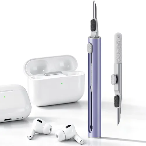 Vista 11 de Hyashee Kit limpiador para Airpods Pro 1 2 3 pluma de limpieza multifunción con cepillo suave esponja flocado para auriculares Bluetooth, Negro