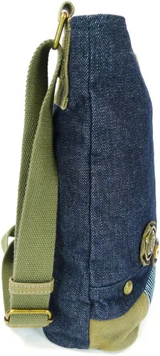 Vista 4 de CHALA Parche cruzado para mujer, bolso de mensajero de lona de mezclilla