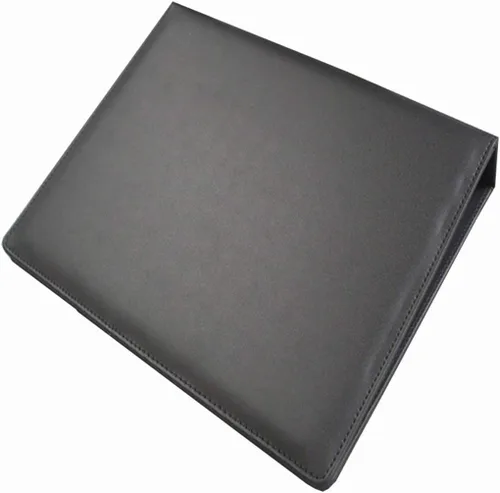 Vista 6 de KINGFOM Carpeta de piel sintética A4 para documentos con tarjetero (carpeta de 3 anillas, color negro)