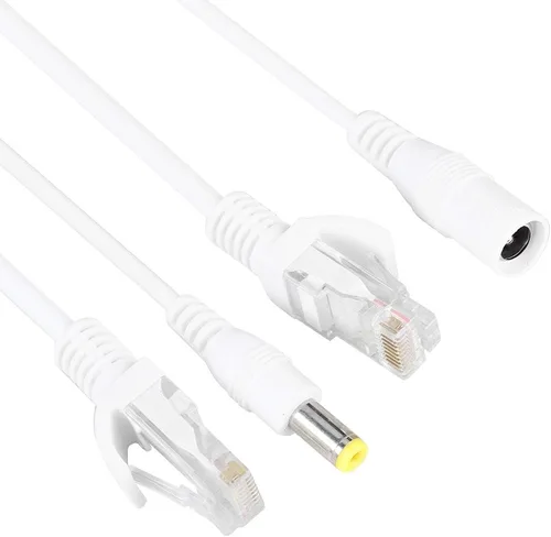Vista 5 de 10 pares de cámaras de red Poe Rj45 cable, adaptador de alimentación a través de Ethernet inyector + divisor CC 12 V.