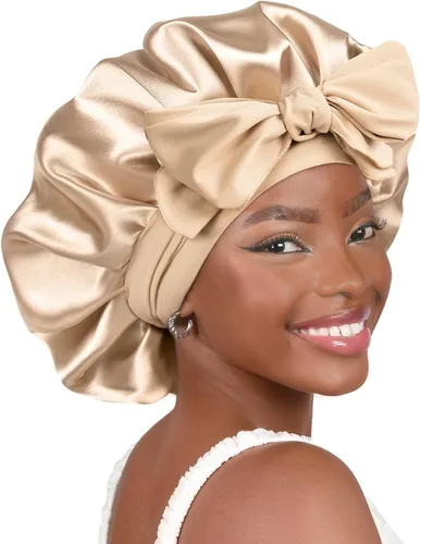 Vista 16 de YANIBEST Gorro de seda ajustable para mujeres durmientes, gorro de satén de doble capa que reduce la fricción y evita el encrespamiento y el cabello