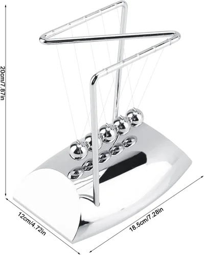 Vista 3 de TOPINCN Equilibrium Physics - Pelota de equilibrio con bola y base de acero macizo, péndulo de ciencia para oficina, juguete clásico, enseñanza, 7.3